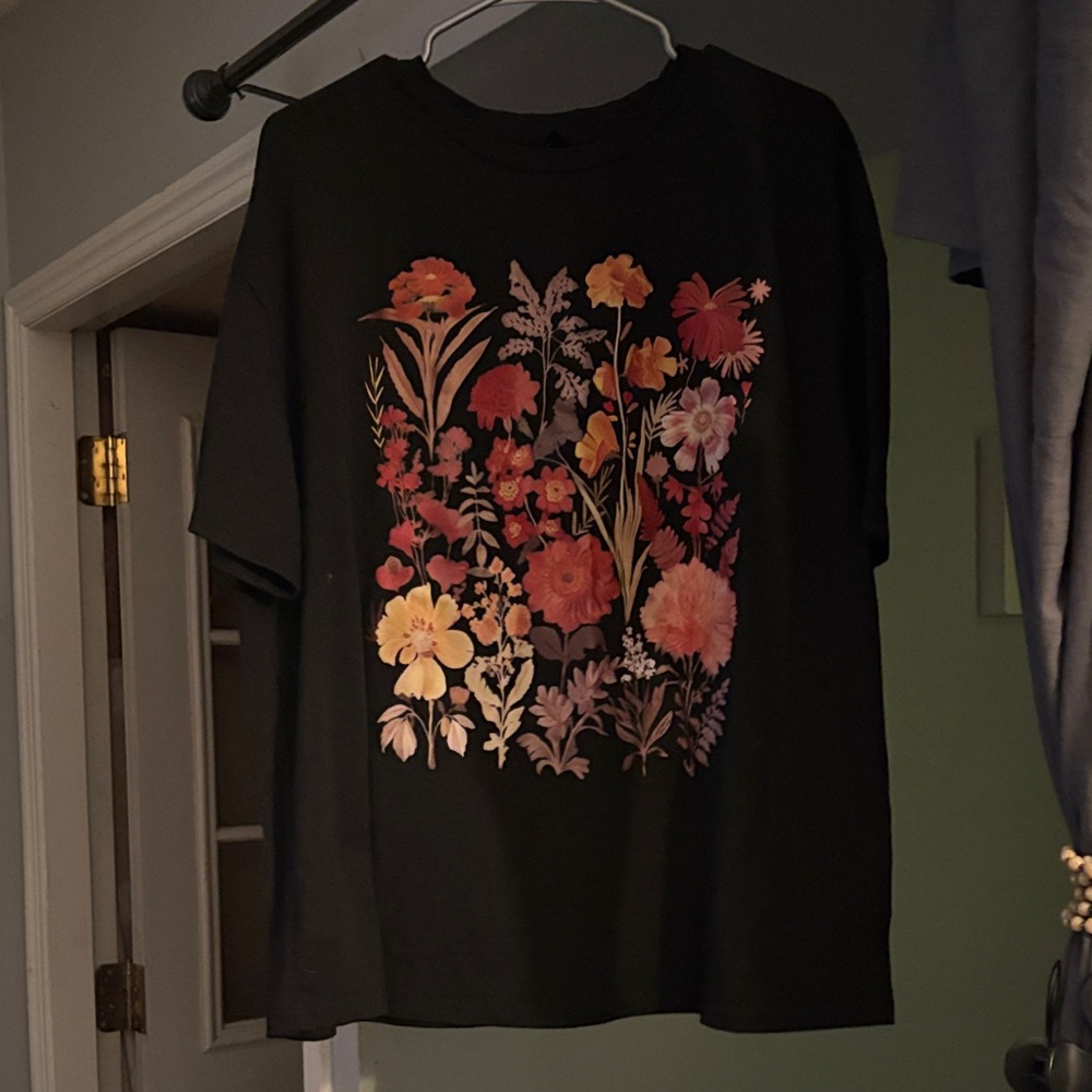 Black Floral Graphic Tee